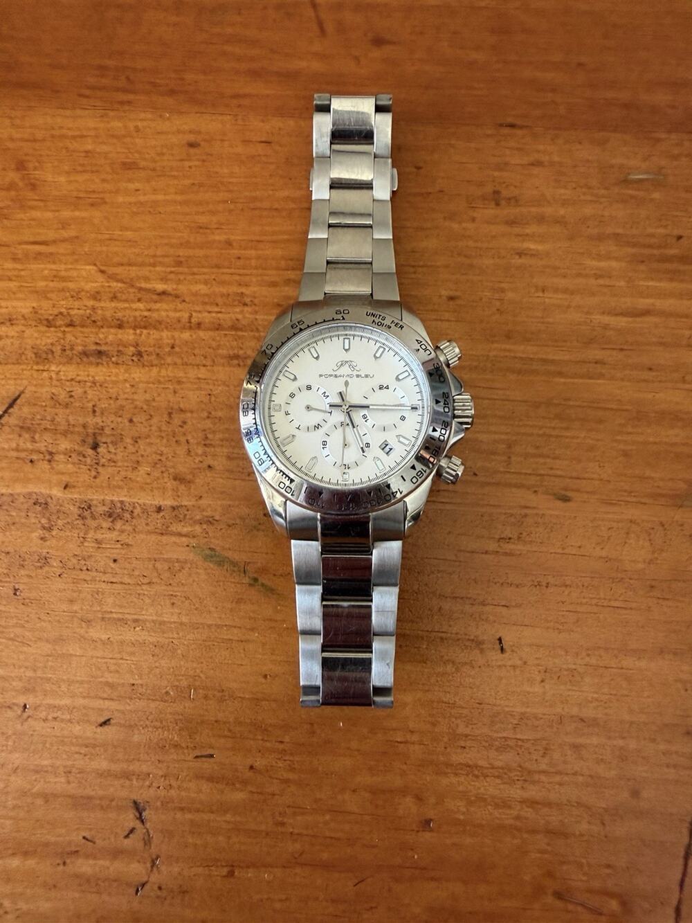 Porsamo Bleu Preston Multifunction Stainless Steel Watch Date Subdials Bracelet